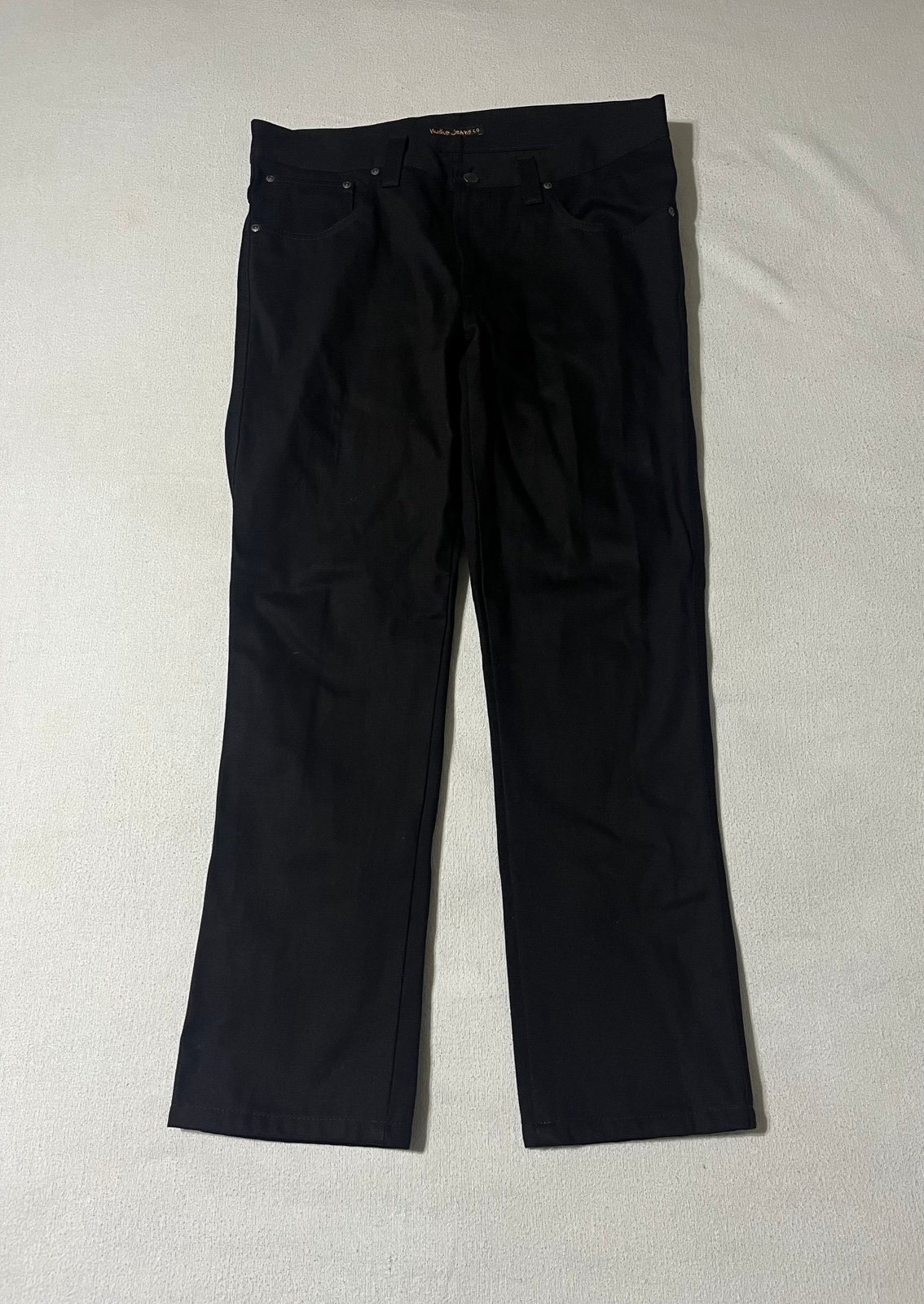Nudie Jeans Co Slim Jim 34x28 Black Black Twill Italy Made