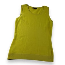 Lafayette 148 Yellow Sleeveless Sweater Womens Small Wool Cashmere Quiet Luxury