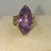 10k large marque shaped Amethyst yg ring