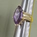10k large marque shaped Amethyst yg ring