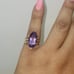 10k large marque shaped Amethyst yg ring