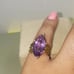 10k large marque shaped Amethyst yg ring