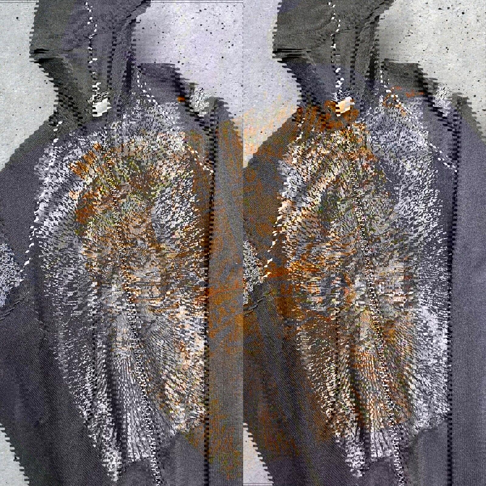 Parasuco Full Zip Up Graphic Women Hoodie Black Size M