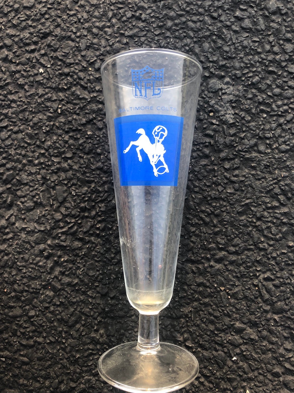 2 vintage glass NFL beer glasses