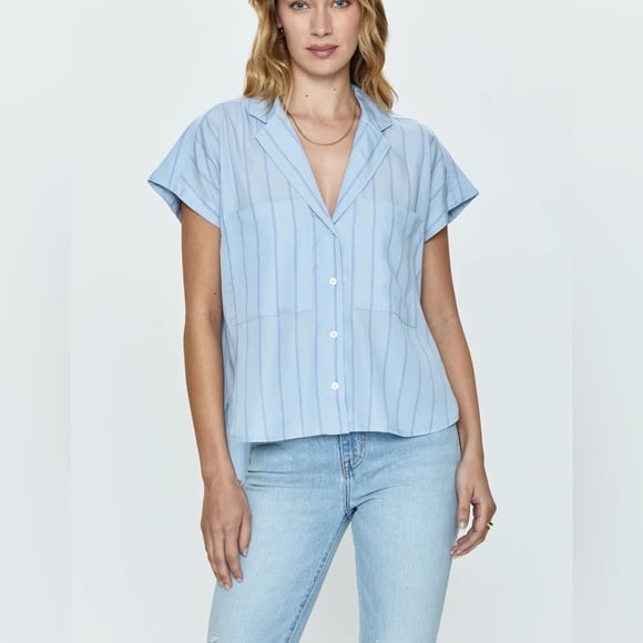 PISTOLA SABINE SHIRT - SKY WIDE STRIPE