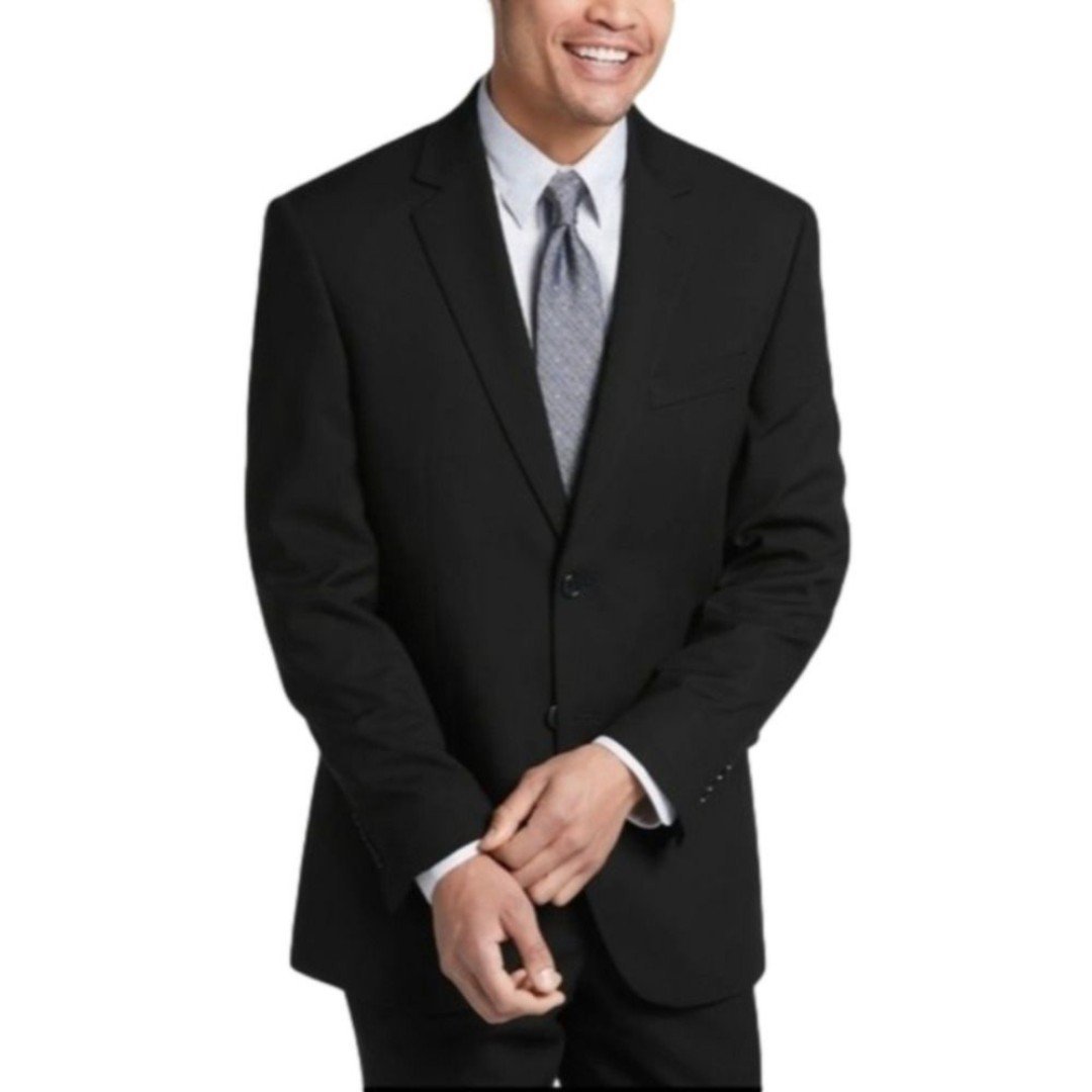 Pronto Uomo Wool Black Modern Fit Suit Coat Blazer 39L Mens Formal Sports Coat