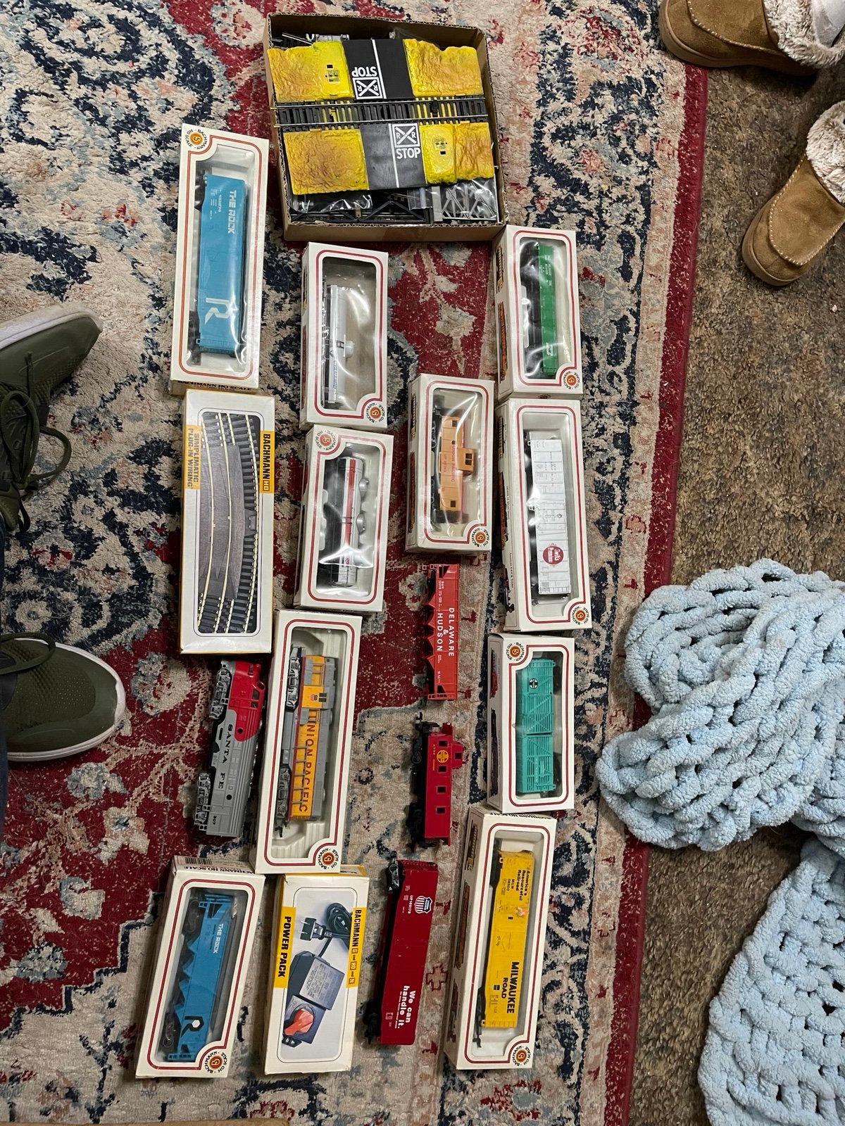 Vintage Bachmann Toy Trains and accessories.