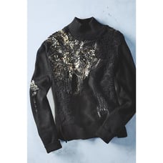 Knitted & Knotted Anthropologie Beaded Fete Sweater