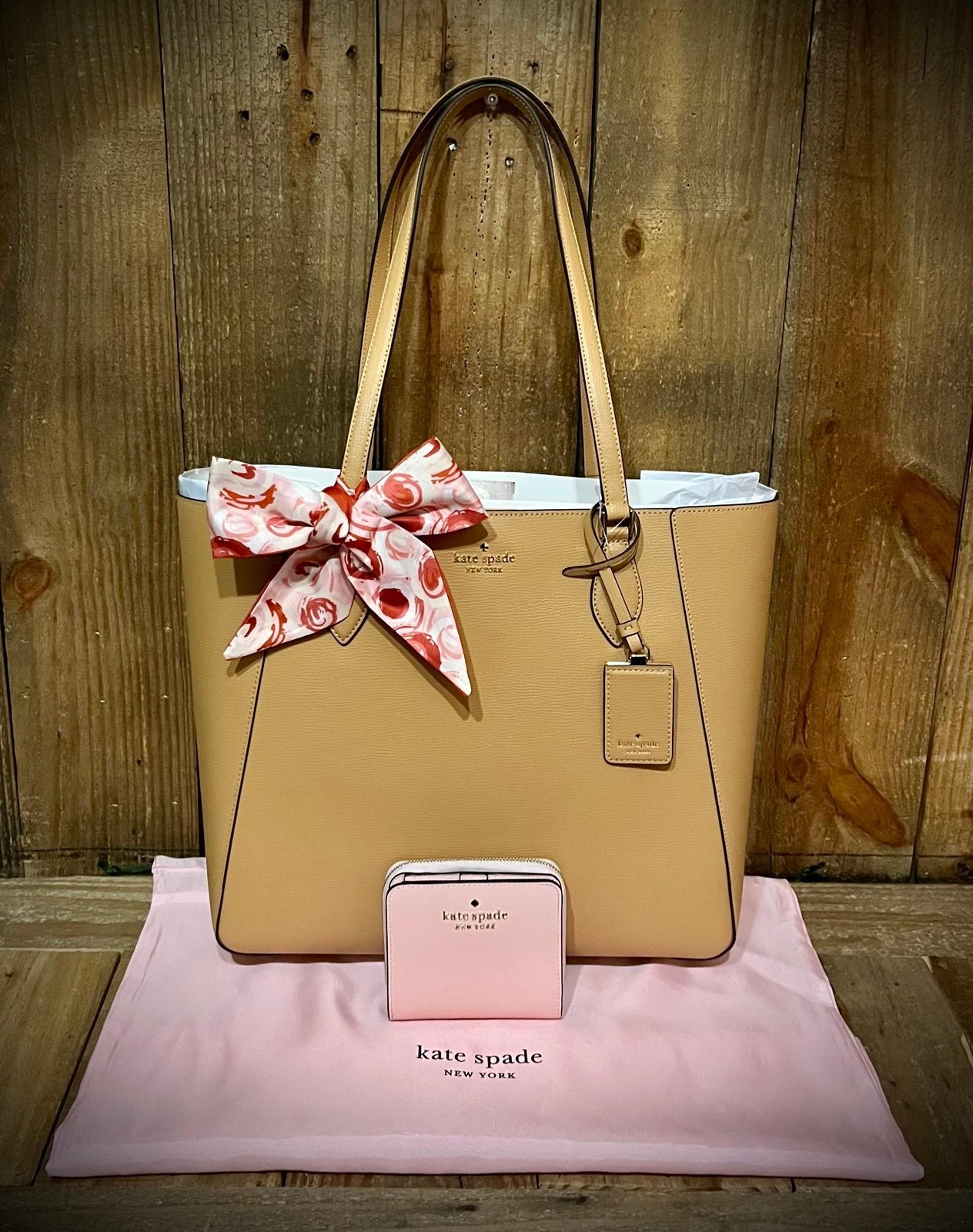 4 Piece Bundle: kate spade Poppy Tote with Free Wallet, Dust Bag & Twilly.