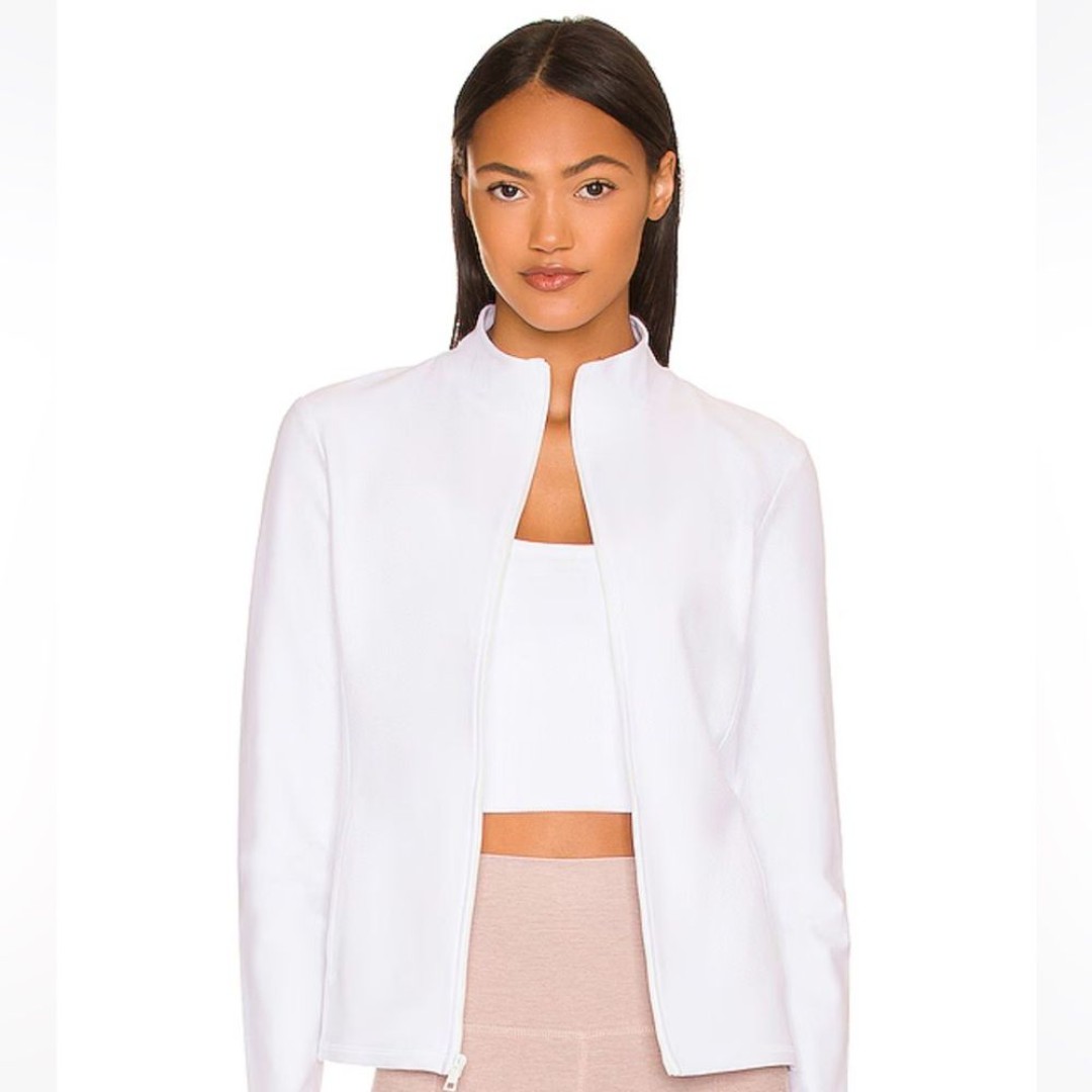 Beyond Yoga Spacedye On The Go Mock Neck Jacket Small Cloud White