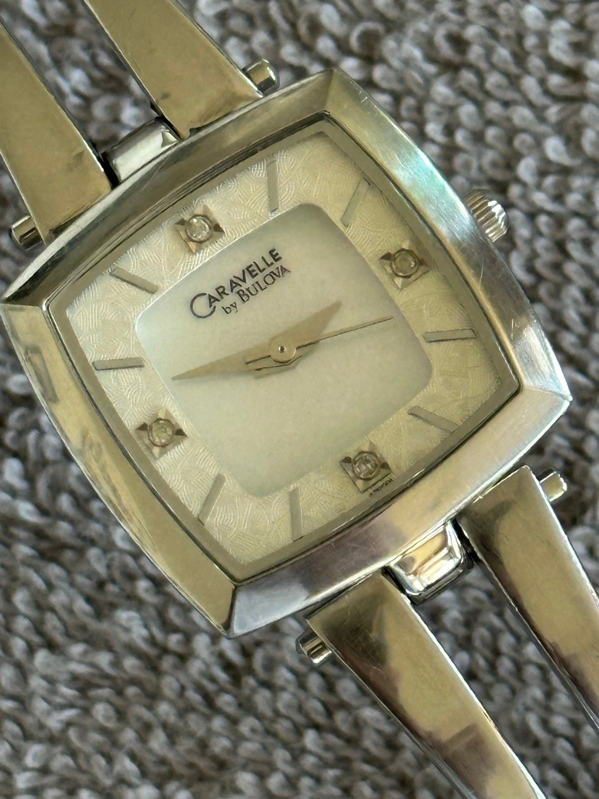 Caravelle by Bulova, diamond , mother of pearl dial, beautiful Womens watch.