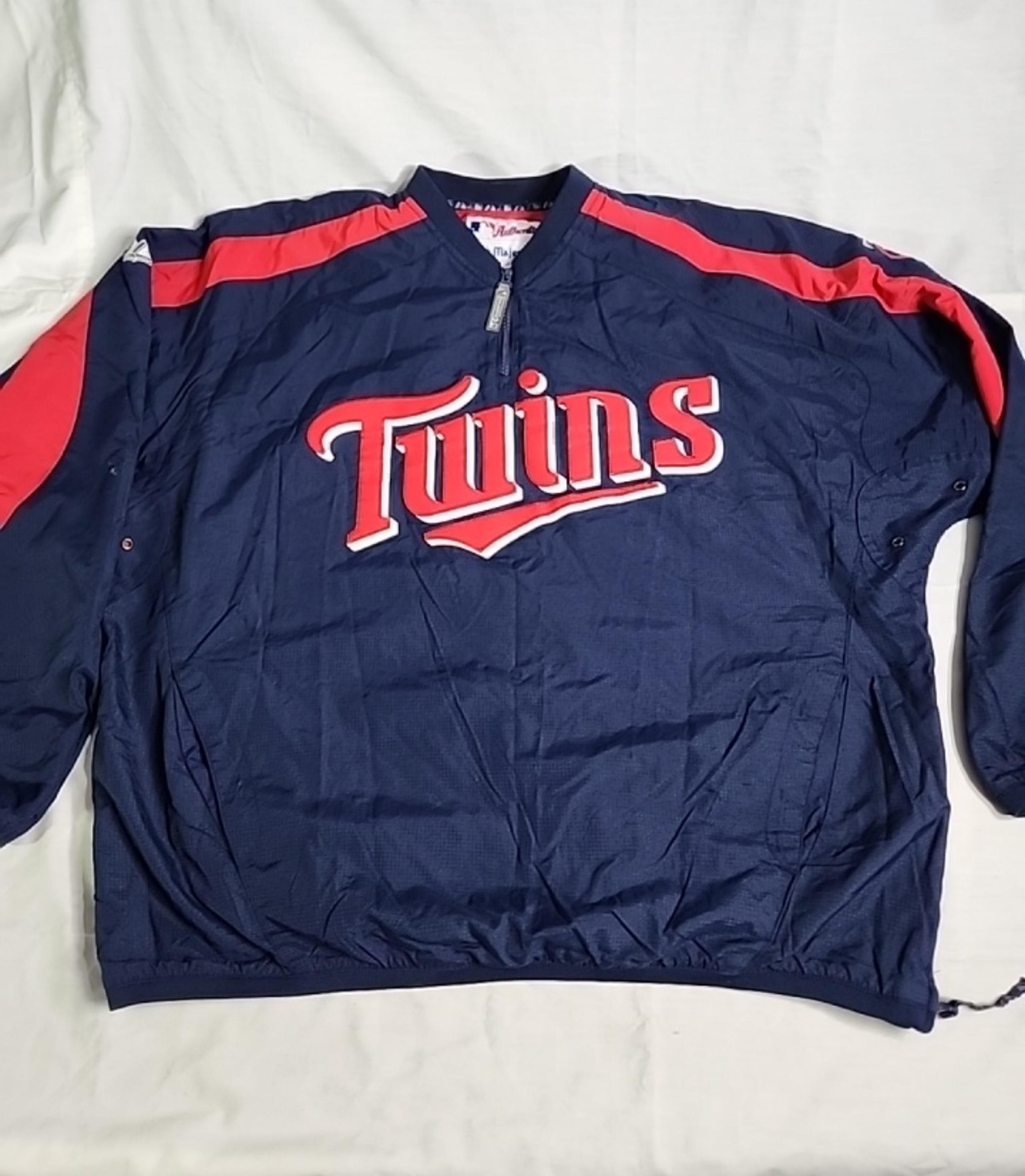 Minnesota Twins Pullover Jacket Mens XL Authentic Majetic Stitched 1/4 Zip MLB