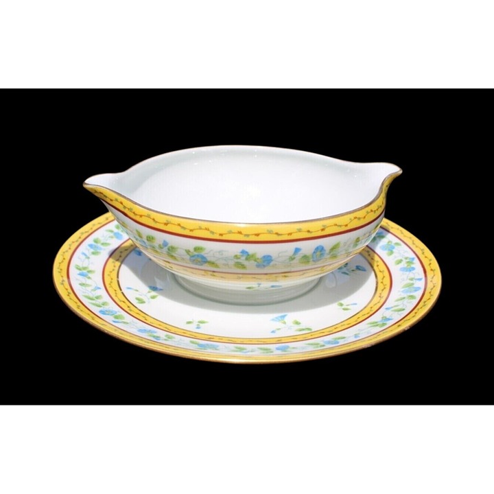Limoges China Ceralene Raynaud Co. Morning Glory Spray Gravy Bowl- RARE