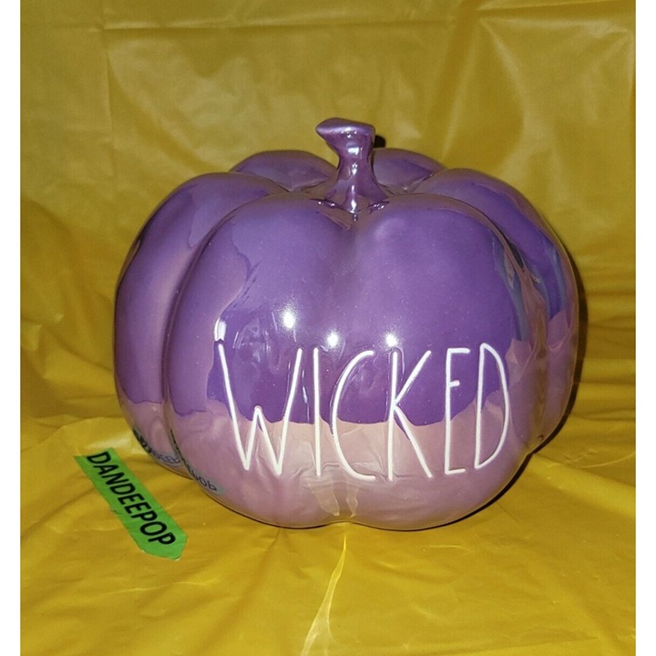 Rae Dunn Purple Lusterware Wicked Glazed Purple Ceramic Pumpkin Artisan Magenta