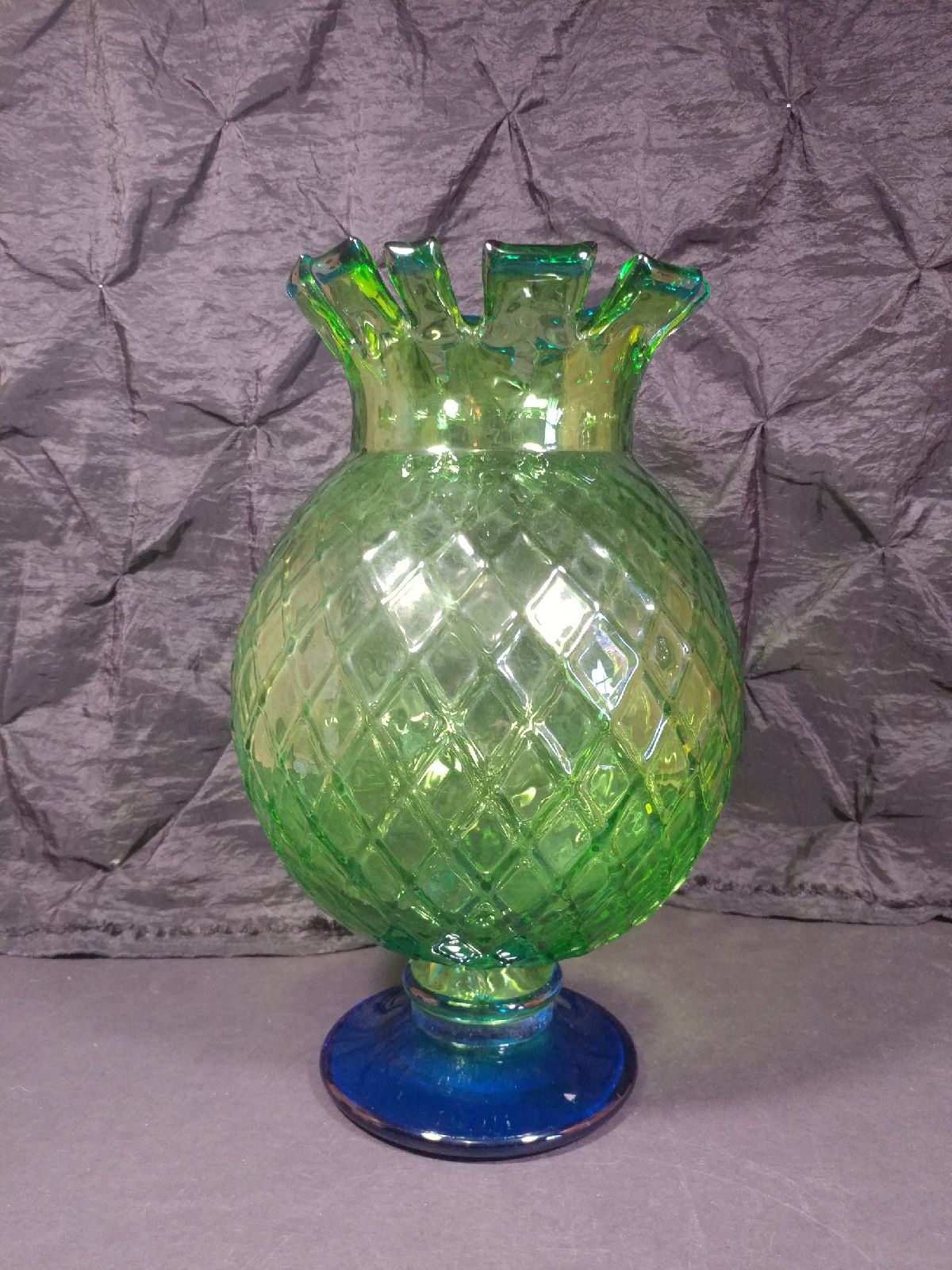 Green and Blue hand blown Pineapple styl