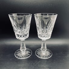 Two Waterford Crystal Rosslare Claret Wine Glass Goblet 6 Ireland Vintage