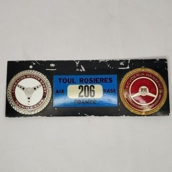 Scuderia Hanseat Toul Rosieres Lorraine Motor Sport License Plate Emblems 1960's