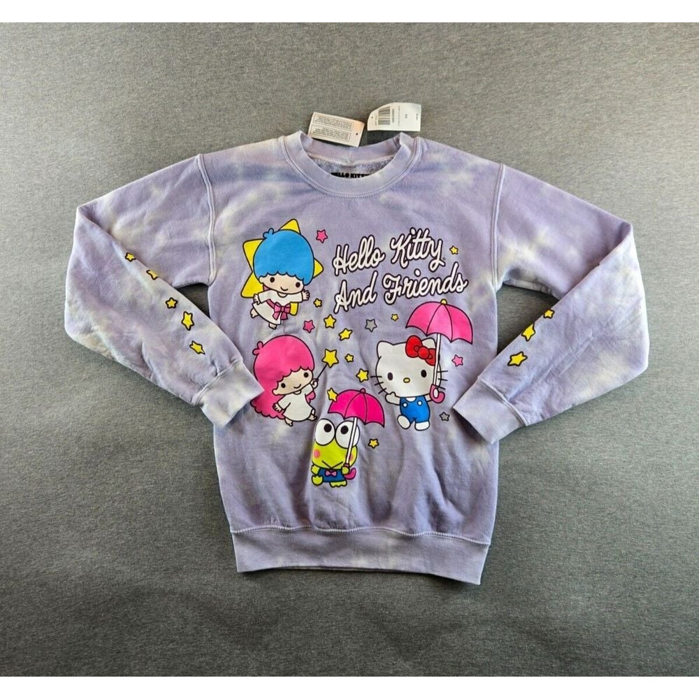Sanrio Hello Kitty And Friends Stars Lavender Tie-Dye Girls Sweatshirt NWT (XS)