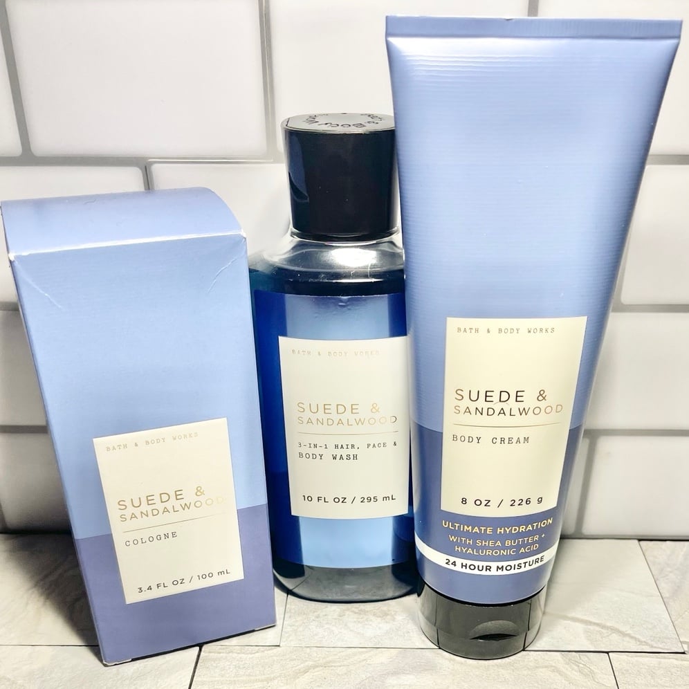 B&BW Discontinued Suede & Sandalwood Men's Collection Set x3