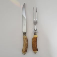 Vintage Anton Wingen Jr Solingen Rostfrei Othello Stag Handled Carving Set