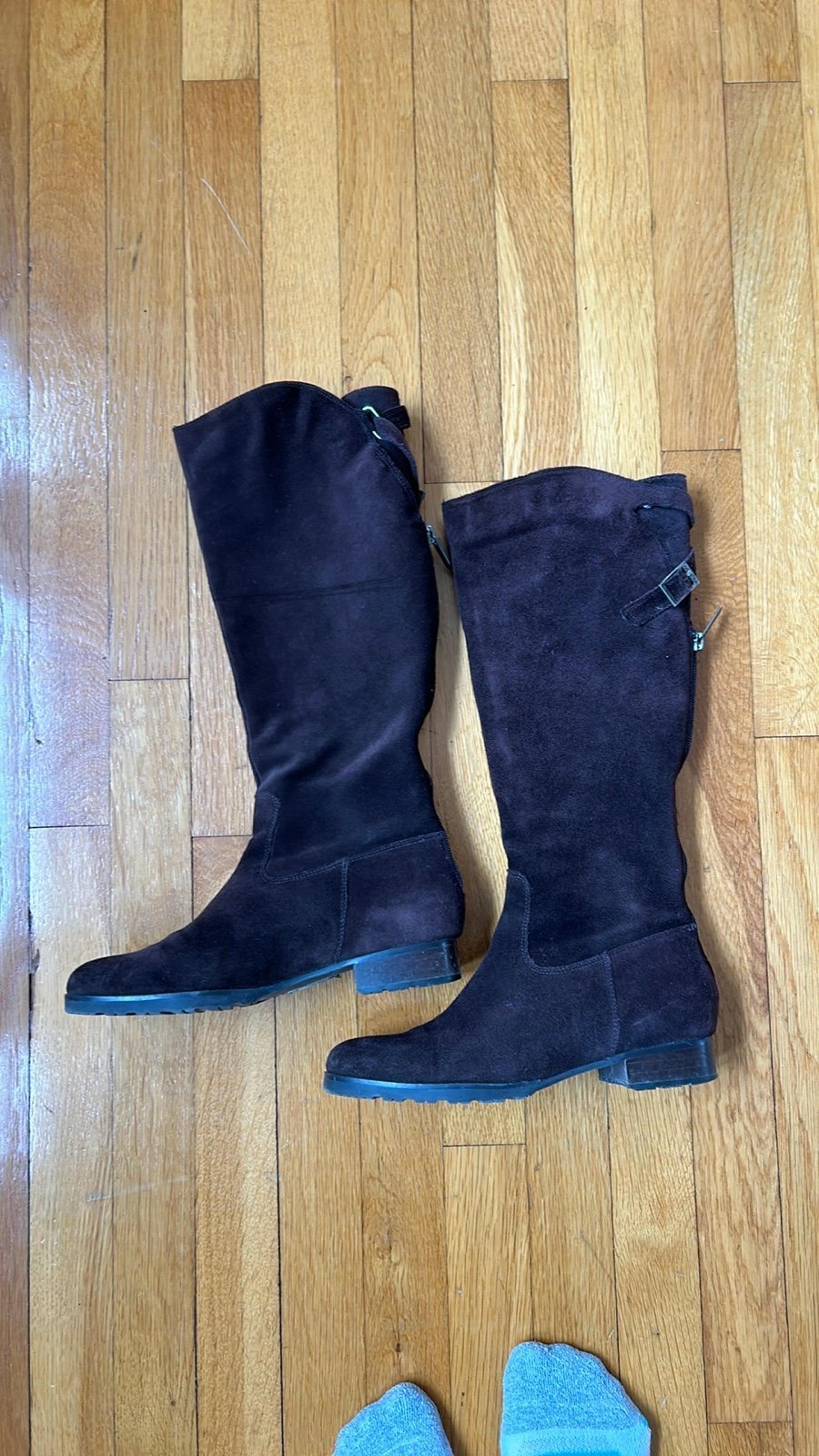 Calvin Klein Row Suede High Boot Dark Brown 7M