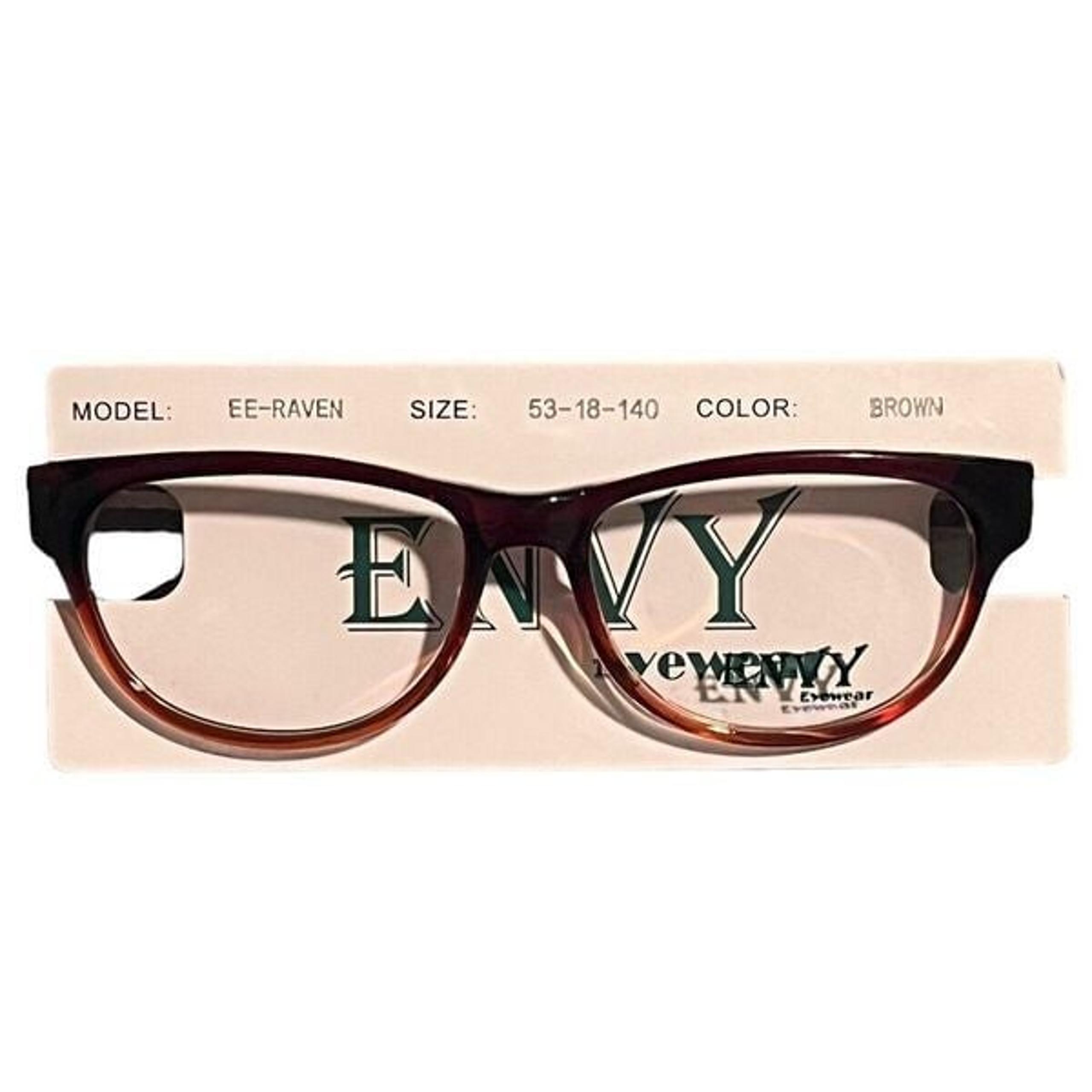Envy Glasses Womens Eyewear Brown Clear Casual Wear Business Smart 53-18-140 NEW
