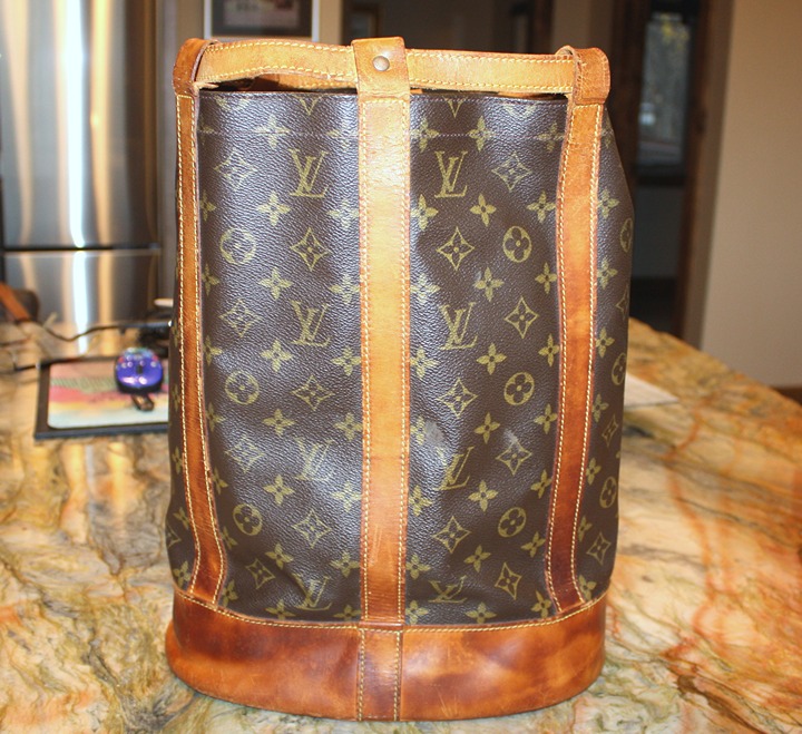 Authentic LOUIS VUITTON Randonnee PM Backpack Duffel Sling Monogram Leather Worn