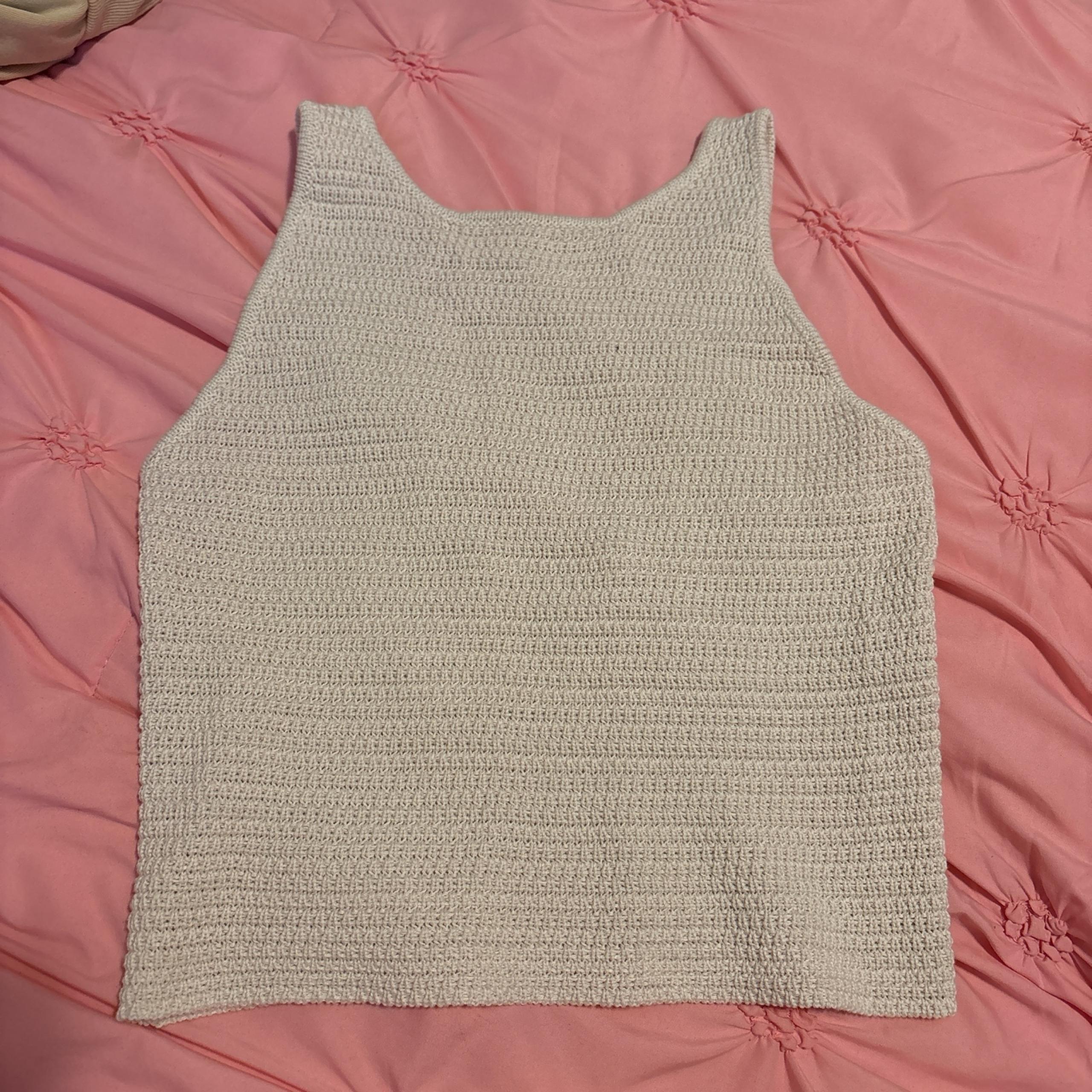 Cream crochet vest top #crochet