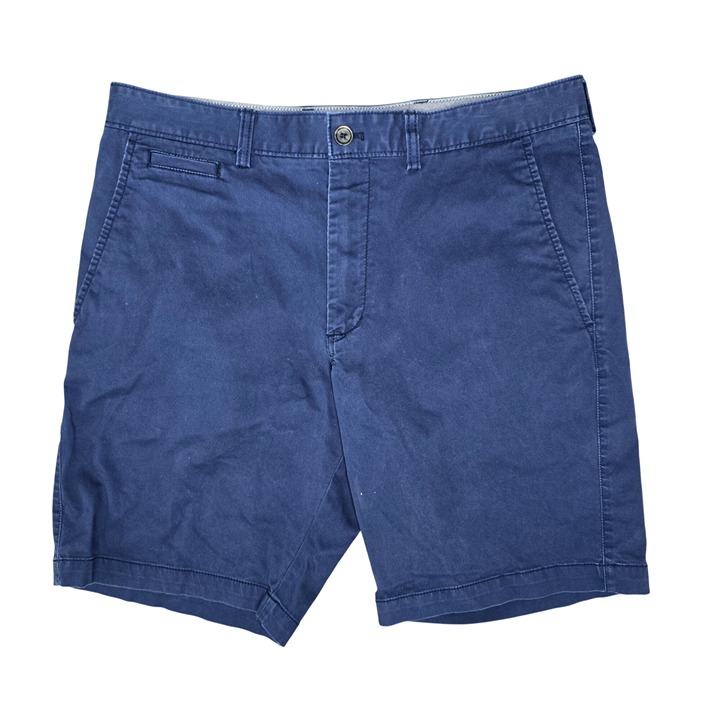 Nordstrom Mens Shop Navy Blue Stretch Cotton Blend Chino Shorts 35W