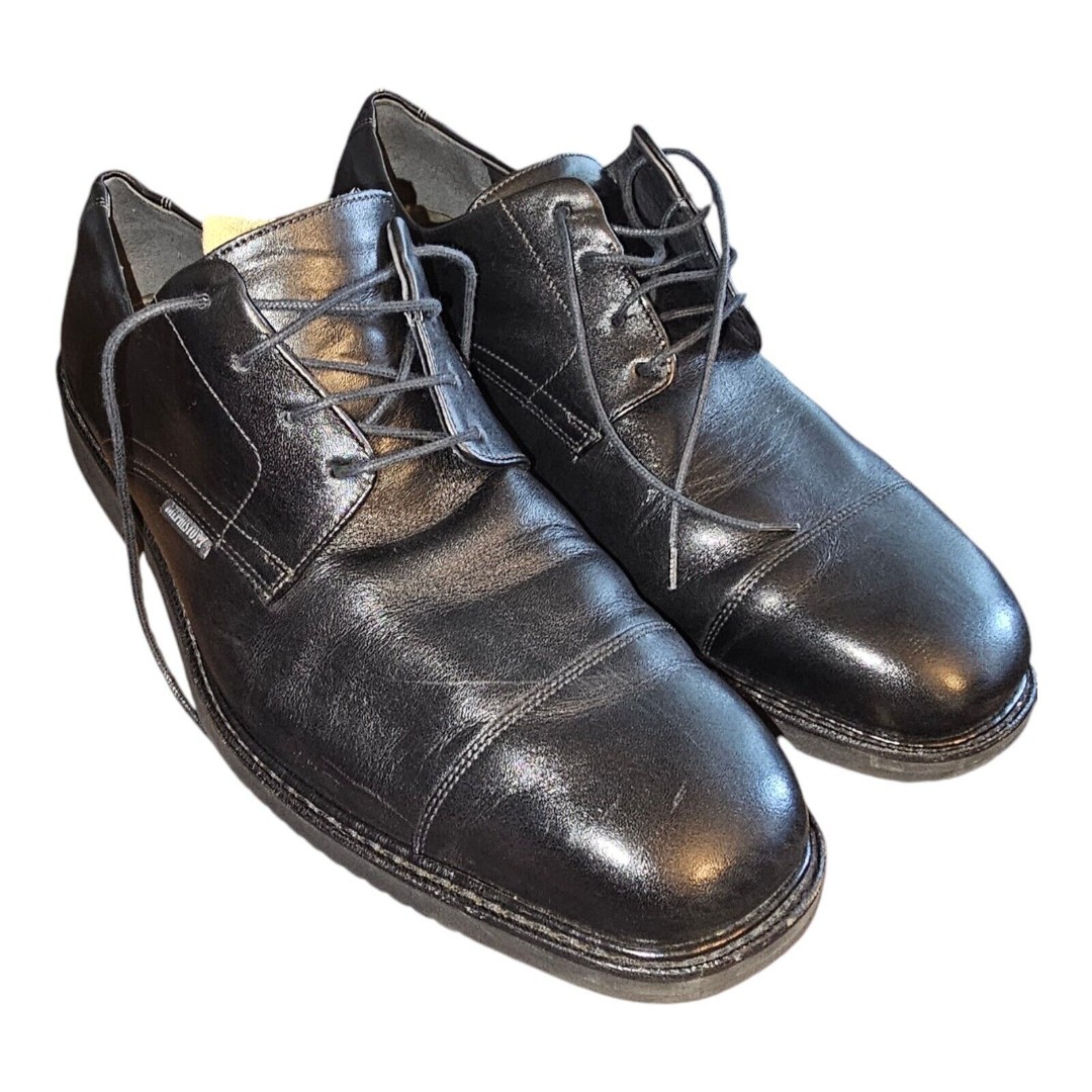 MEPHISTO Mens Goodyear Welt Norwegian Black Leather Smooth Dress Derby Size 12