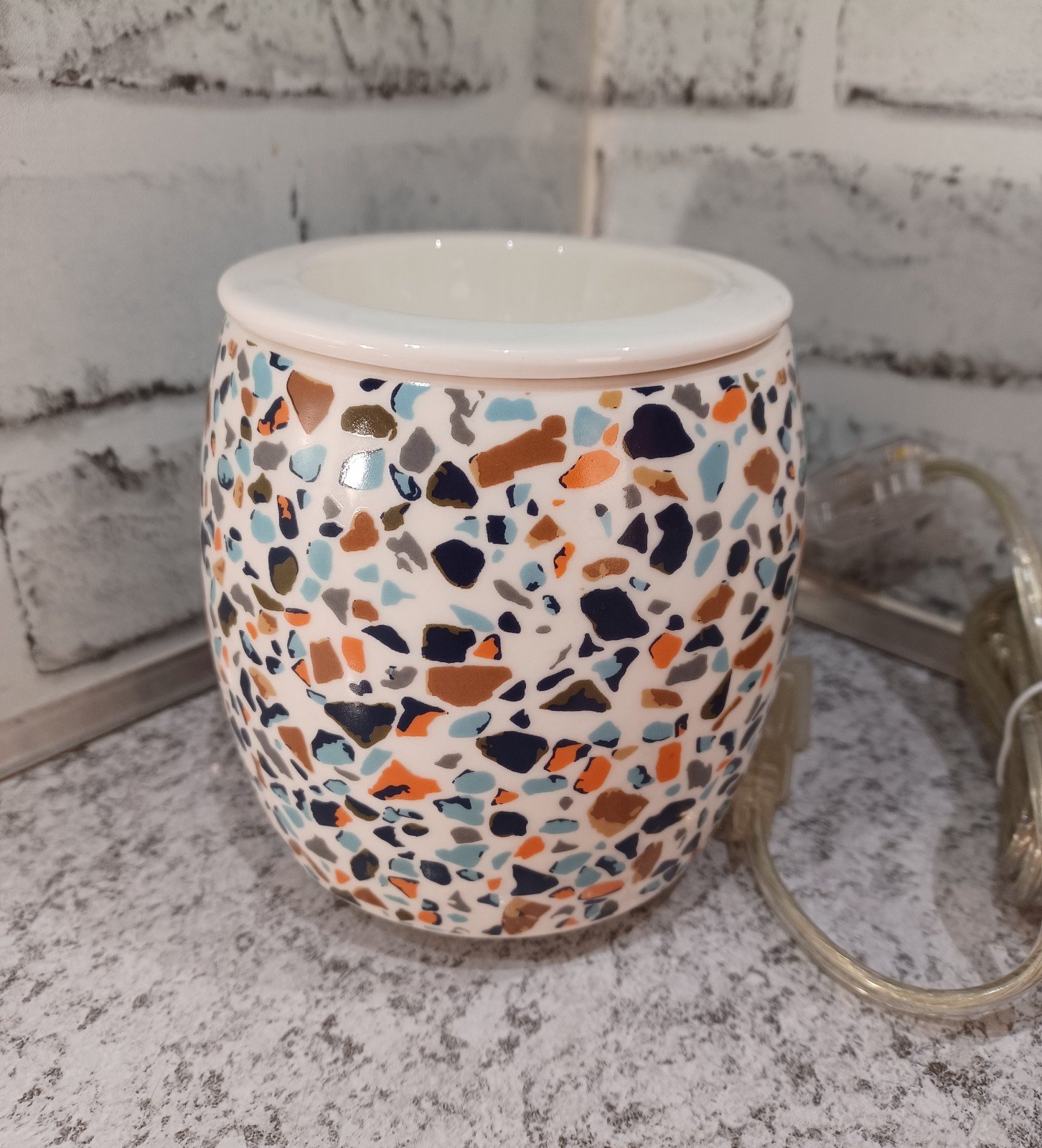 Modern Terrazzo Pink Zebra Simmer Pot Wax Warmer White blue red warms oil