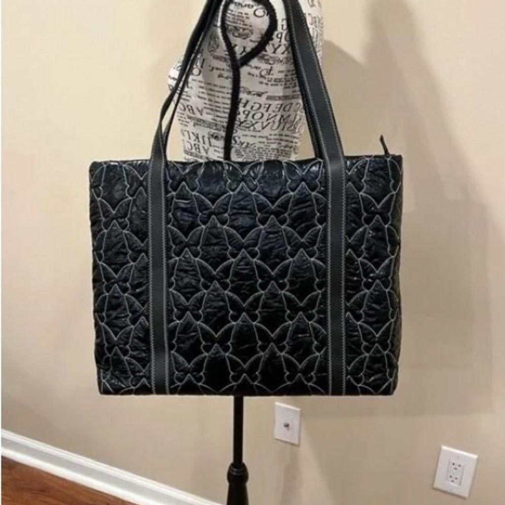 Sophia Webster Black Gia Butterfly Nylon Tote Weekender Bag – used once!