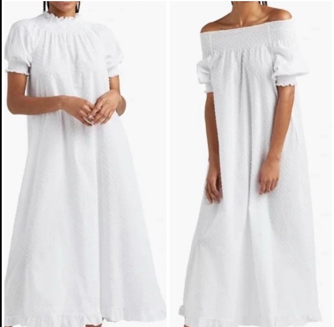 Hill House The Caroline Nap Midi Dress in White size S