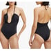 GOOD AMERICAN Leilani Halter Plunging Neck One Piece Swimsuit