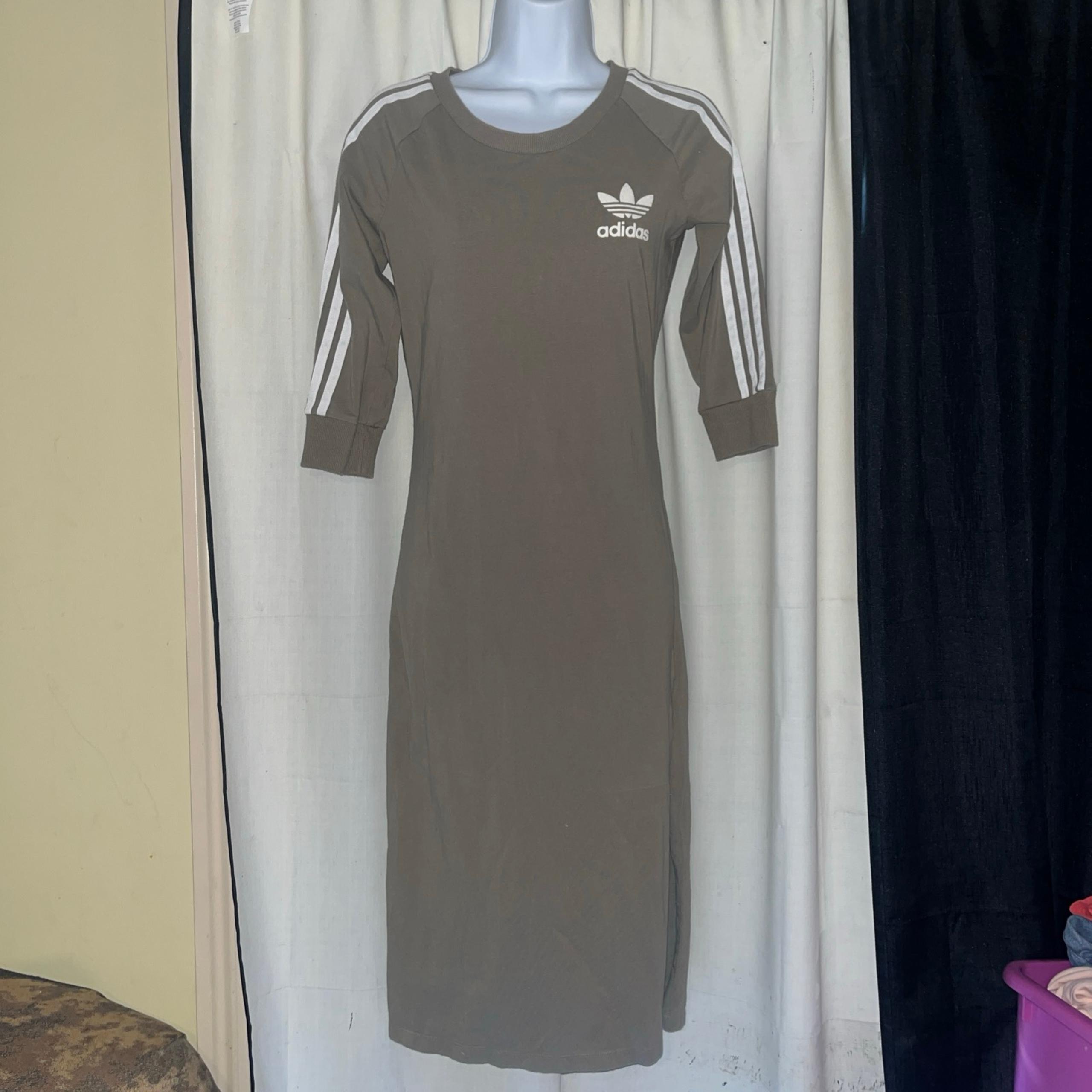 Dress Women's Small 3 Stripes 3/4 Sleeve Midi Sporty - Adidas