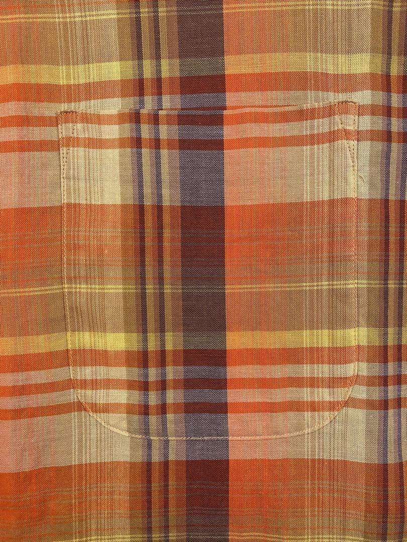 VAN HEUSEN 50s 60s Open collar Vintage box silhouette Check