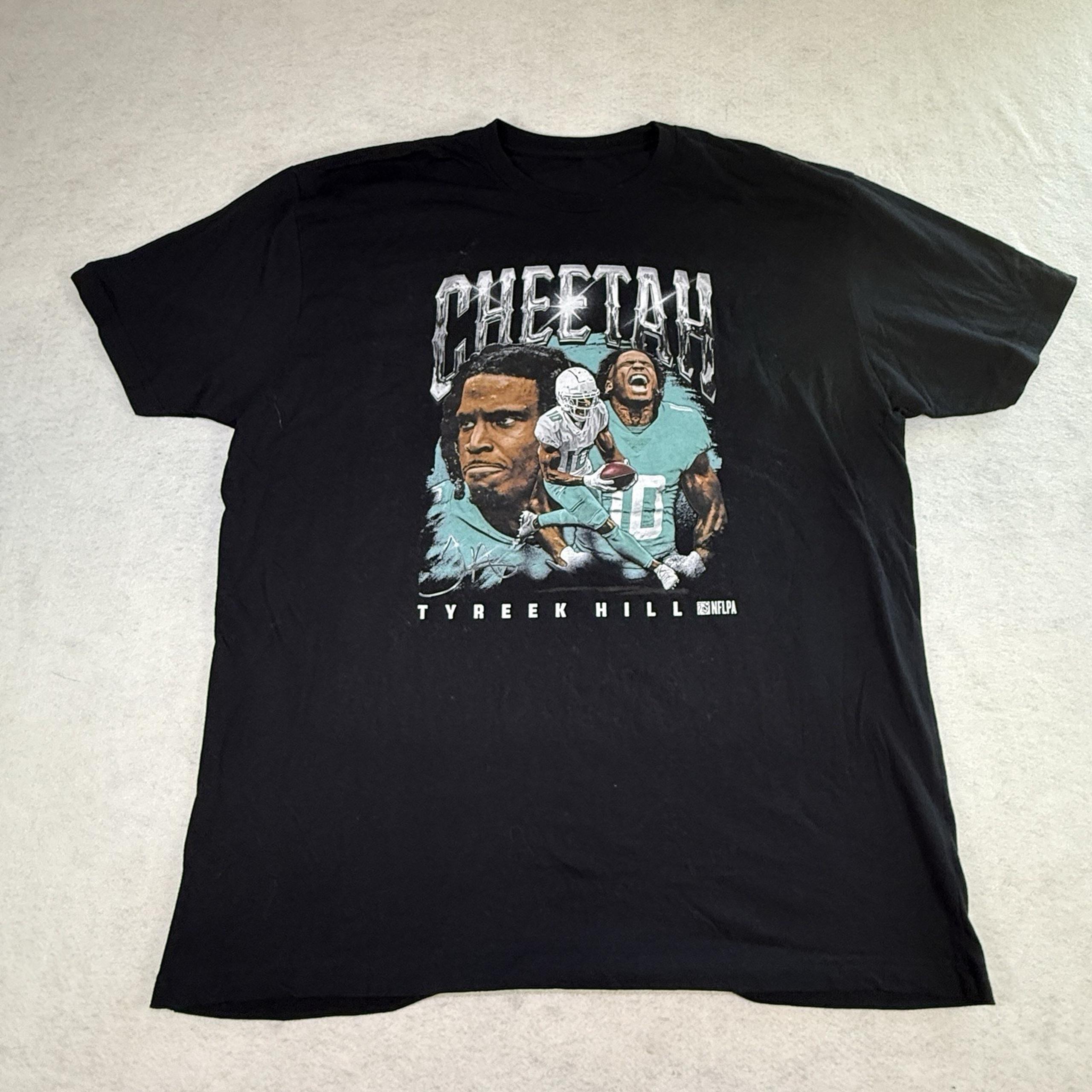 Tyreek Hill Miami Dolphins Rap Tee Cheetah T-shirt Black Men's Size XL