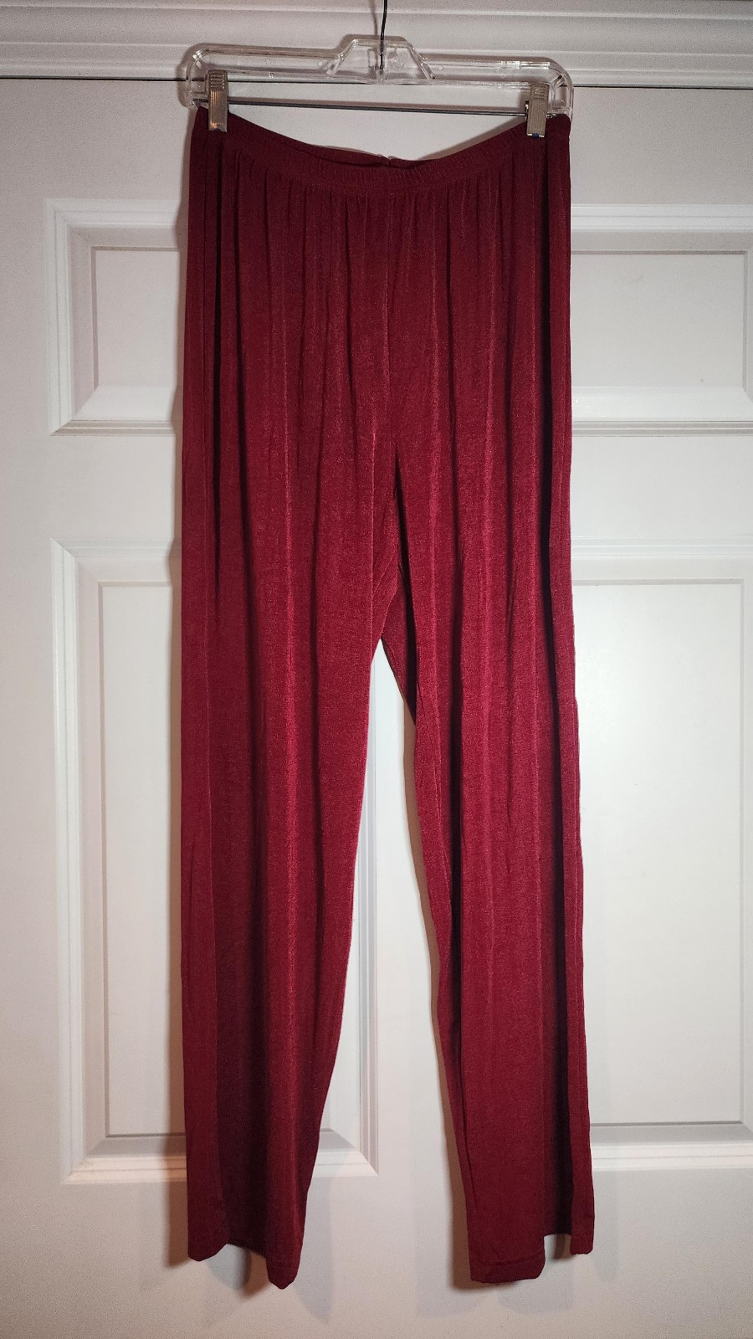 Vintage Super Stretchy Red Pull On Straight Leg Pants M - Carolyn Strauss
