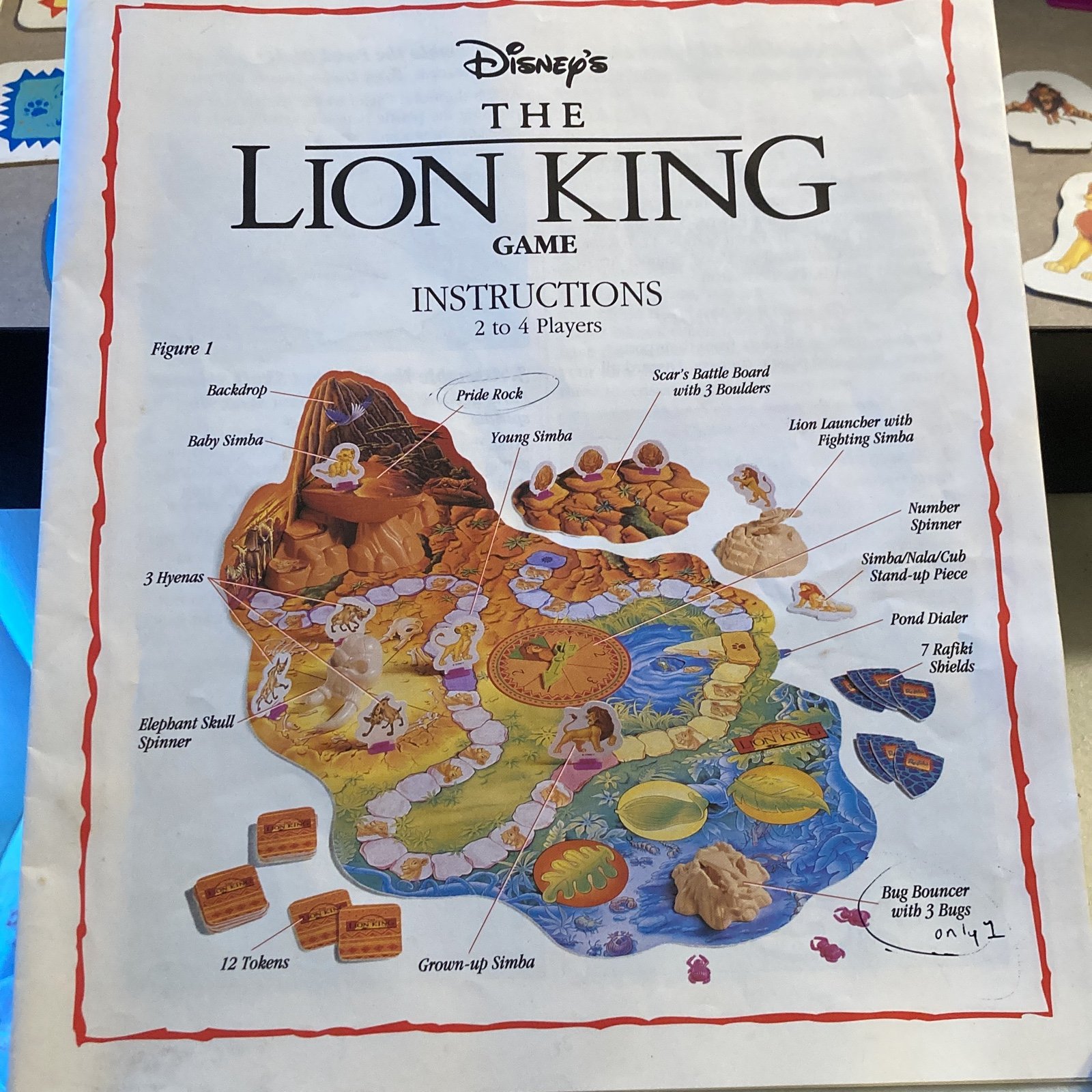 Disney’s The Lion King Game Board - A Milton Bradley Game