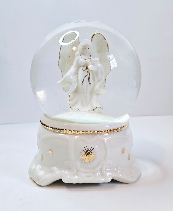 Snow Globe Angel & Dove Papel Giftware Musical Globe