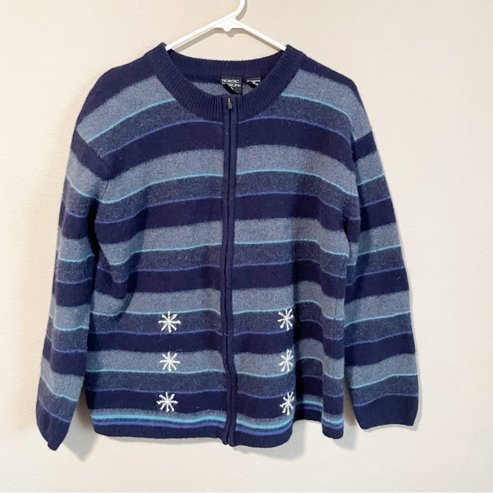 Nordic Designs Vintage Stripe Snowflake Sweater