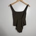 NWT Massimo Dutti One Piece Swimsuit Straight Neckline Olive Green Size Small
