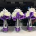 Wedding Table Decorations 6 “I do” bottles purple & white flowers
