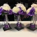 Wedding Table Decorations 6 “I do” bottles purple & white flowers