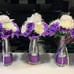 Wedding Table Decorations 6 “I do” bottles purple & white flowers