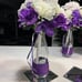Wedding Table Decorations 6 “I do” bottles purple & white flowers
