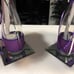 Wedding Table Decorations 6 “I do” bottles purple & white flowers