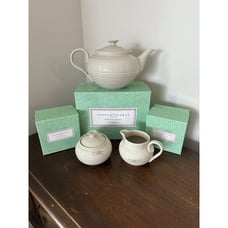 Sophie Conran For Portmeirion Teapot,Cream Jug,Covered Sugar Bowl Pebble NIB
