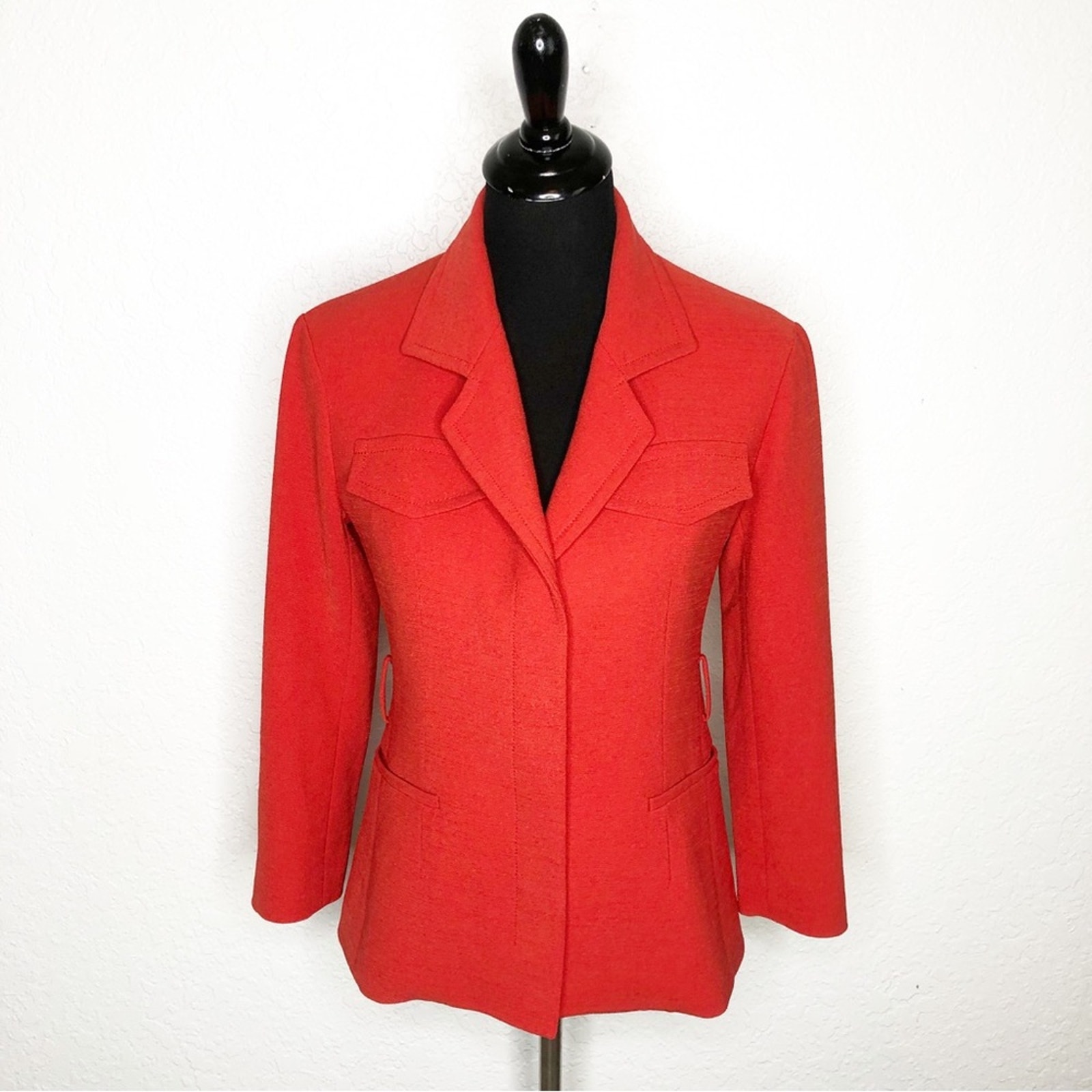 MM Lafleur red button front blazer size 0 Petite 0P