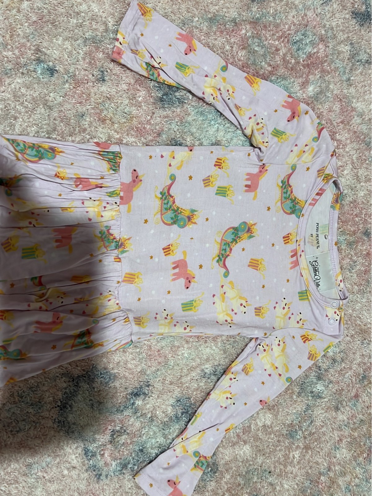 Posh Peanut 2T Glitterville bodysuit twirl EEUC